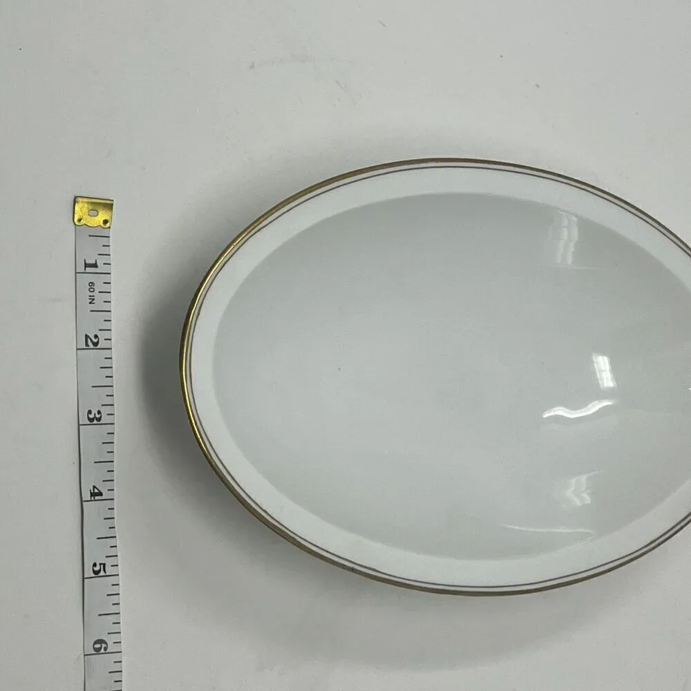 Royal Innsbruck Vienna china serving dish small white gold Czechoslovakia